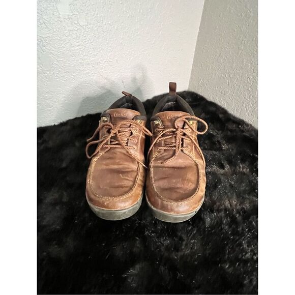 Olukai Makoa WP Shoes Men's 9.5 Brown Leather Waterproof Moc Toe Casual Oxford - Picture 2 of 8